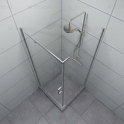 Triton Душевой уголок Терра-Хром 90x90 – фотография-3